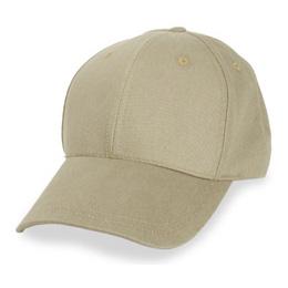Khaki with Long Visor - Structured Baseball Cap