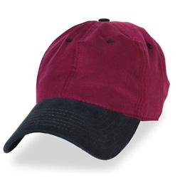 Burgundy with Black - Unstructured Baseball Cap