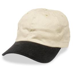 Cream with Black Visor - Unstructured Baseball Cap