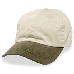 Cream with Olive Visor - Unstructured Baseball Cap