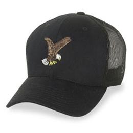 Black Mesh with Eagle Logo - Structured Baseball Cap