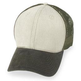 Cream Mesh with Olive Visor - Structured Baseball Cap