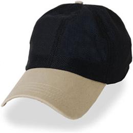 Black with Khaki Visor Partial Coolnit - Unstructured Baseball Cap