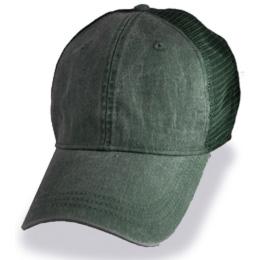 Green with Mesh Weathered - Unstructured Baseball Cap