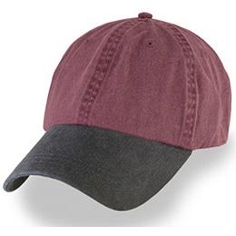 Burgundy with Black Weathered - Unstructured Baseball Cap
